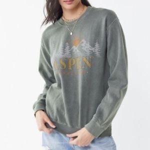 Distressed Green Aspen Crewneck from Urban Outfitters